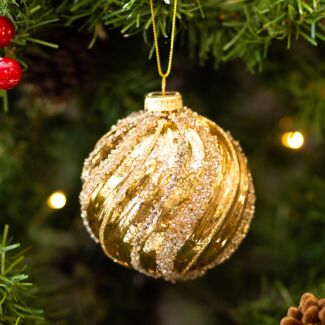Gold With Swirl Glass Bauble