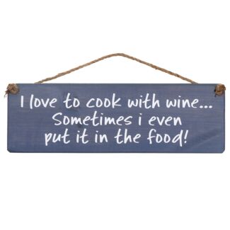 ‘Cook With Wine’ Wooden Sign