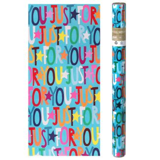 Paper Salad Just For You Teal Luxury Roll Wrap 4m x 50cm