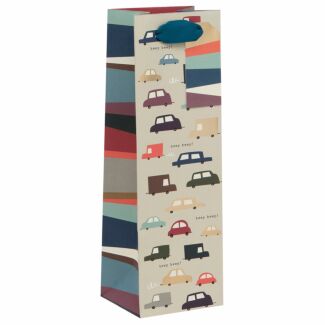 Quirky Cars Bottle Gift Bag