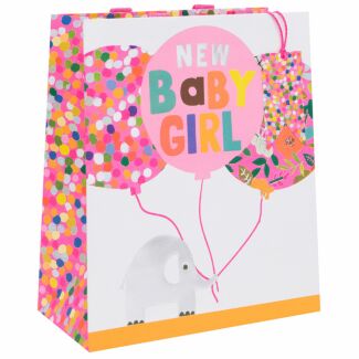 Paper Salad Elephants ‘New Baby Girl’ Large Gift Bag