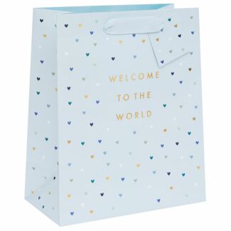 ‘Welcome To The World’ Blue Large Gift Bag