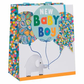 Paper Salad Elephants ‘New Baby Boy’ Medium Gift Bag