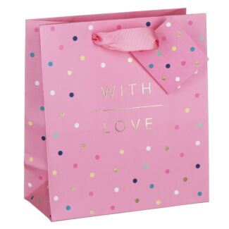 Pink Spots With Love Medium Gift Bag