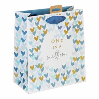 One In A Million Blue Hearts Medium Gift Bag