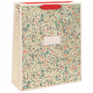 Stephanie Dyment Golden Christmas Vine Extra Large Christmas Gift Bag