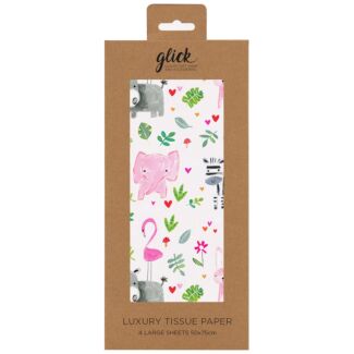 Paper Salad Pink Baby Animals Tissue Paper
