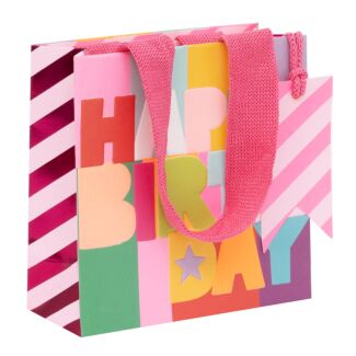 Paper Salad Fluorescent Fuchsia Small Gift Bag
