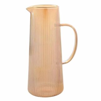Hestia Champagne Ribbed Glass Jug