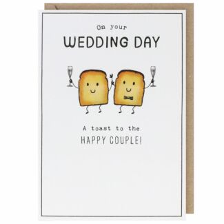 Etched ‘Toast To Happy Couple’ Wedding Card