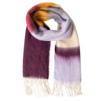 Plum Cosy Colourblock Scarf