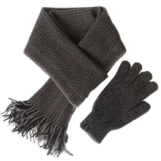 Men’s Grey Luxury Scarf & Gloves Boxed Set