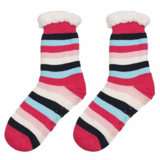 Navy Stripes Women’s Slipper Socks