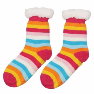 Orange Stripes Women’s Slipper Socks