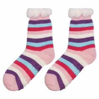Purple Stripes Women’s Slipper Socks