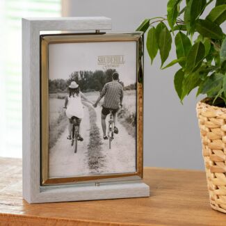 Grey Wood Look 5x7 Rotating Portrait Photo Frame