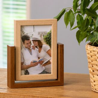 Two Tone Wood 4x6 Rotating Portrait Photo Frame