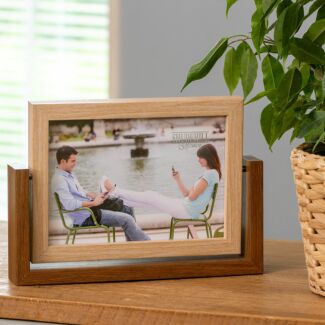 Two Tone Wood 7x4 Rotating Landscape Photo Frame