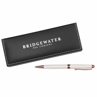 Bridgewater Pen Company Winchester White & Rose Gold Boxed Slim Retractable Ballpoint Pen