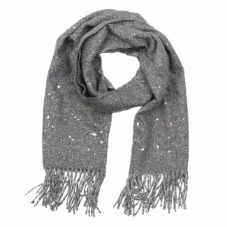 Metallic Splashes Grey Boxed Scarf