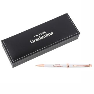 Bridgewater Pen Company On Your Graduation White & Rose Gold Pen