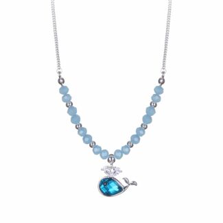 Girls Silver Plated Whale Necklace