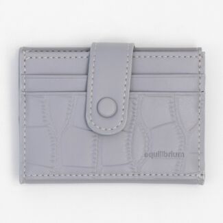 Pale Grey Mock Croc Card Wallet