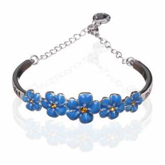 Silver Plated Forget Me Not Bangle