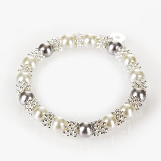Silver Plated Pearl Lace Bracelet