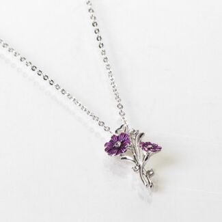 Silver Plated Gerbera Daisy Necklace