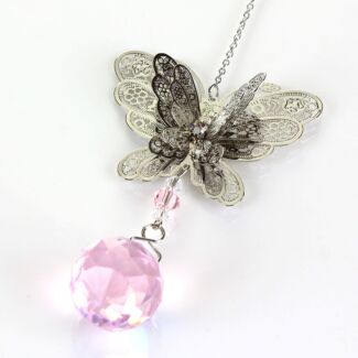 3D Pink Butterfly Suncatcher