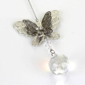 3D Silver Butterfly Suncatcher