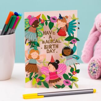 Fairies Paper Cut Art Birthday Card