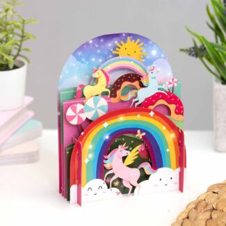 Rainbow Unicorn Land 3D Pop Up Card