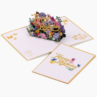 Kirigami ‘Happy Birthday Flowers’ 3D Pop-up Card