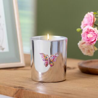 Silver Butterfly Pomegranate Noir Soy Wax Candle