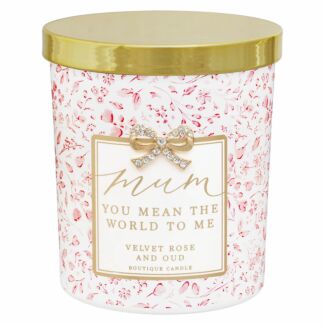 Pink Floral ‘Mean The World’ Mum Candle
