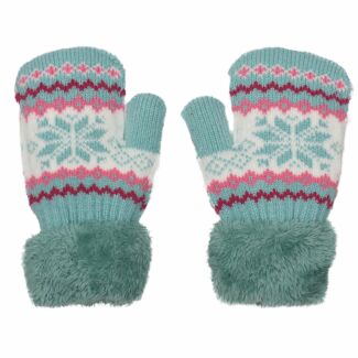 Cozy Teal Fair Isle Children’s Mittens