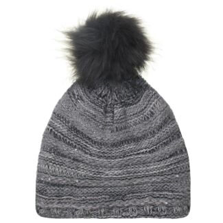 Cozy Dark Grey Striped Hat