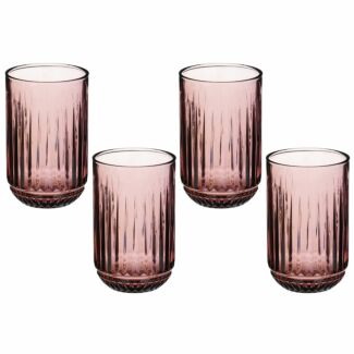 Elements Set of Four Pink Glass Tumblers
