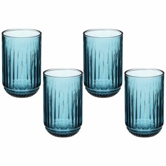Elements Set of Four Blue Glass Tumblers
