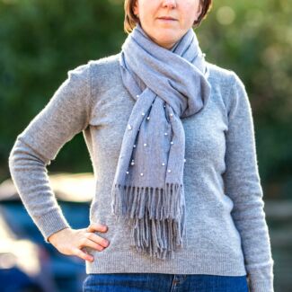 Cozy Grey Pearl Scarf