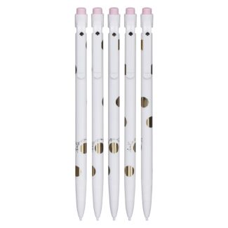 Gold Dot with Script Set of Five Mechanical Pencils