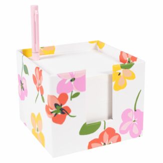 Spring Pansies Notecube with Pen