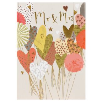 ‘Mr & Mrs’ Hearts Greetings Card