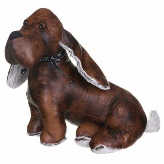 Faux Leather Dachshund Doorstop