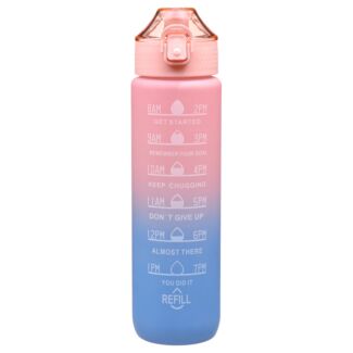 Peach & Blue Motivational Water Bottle