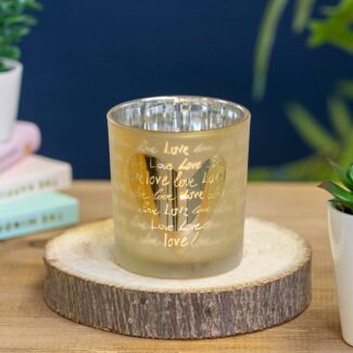 Gold Heart Tealight Holder