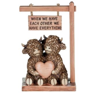 Hughie Highland Cow ‘We Have Each Other’ Ornament