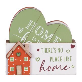 ‘Home’ Heart-Shaped Coasters Set of 4